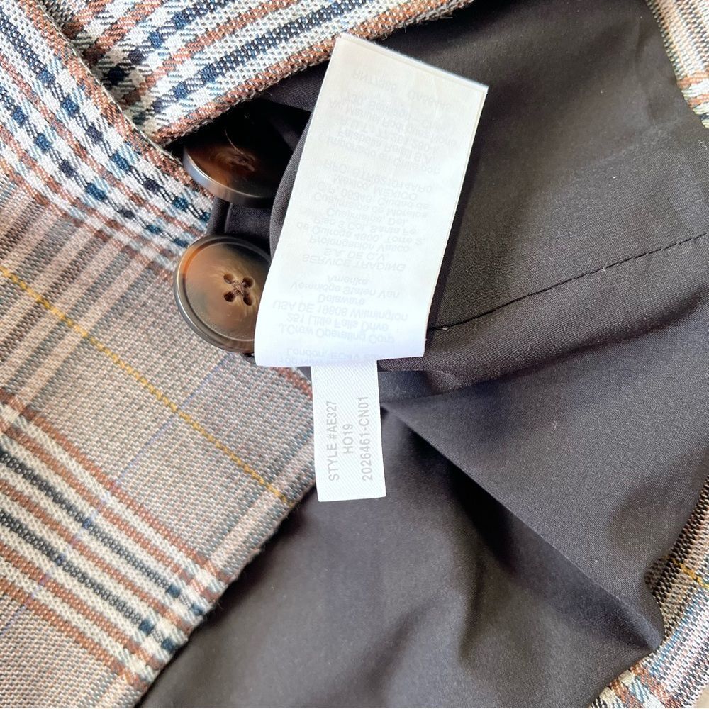 Madewell Caldwell Double-Breasted Blazer in Menswear Plaid women’s size M - Picture 6 of 7
